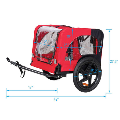 Bicycle Trailer For Pets Outdoor Foldable Dog Trailer With Reflectors