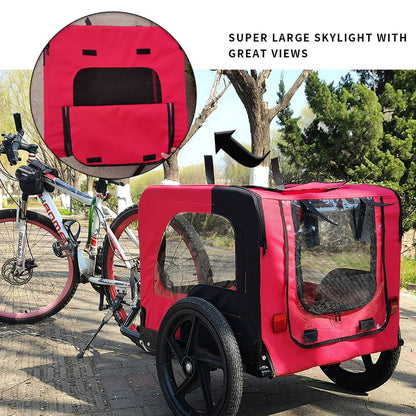 Bicycle Trailer For Pets Outdoor Foldable Dog Trailer With Reflectors